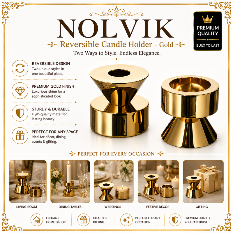 NOLVIK Reversible Candle Holder – Gold