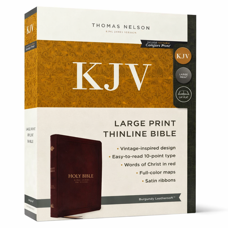 KJV Holy Bible – Large Print Thinline (Comfort Print) | Thomas Nelson | LeatherSoft