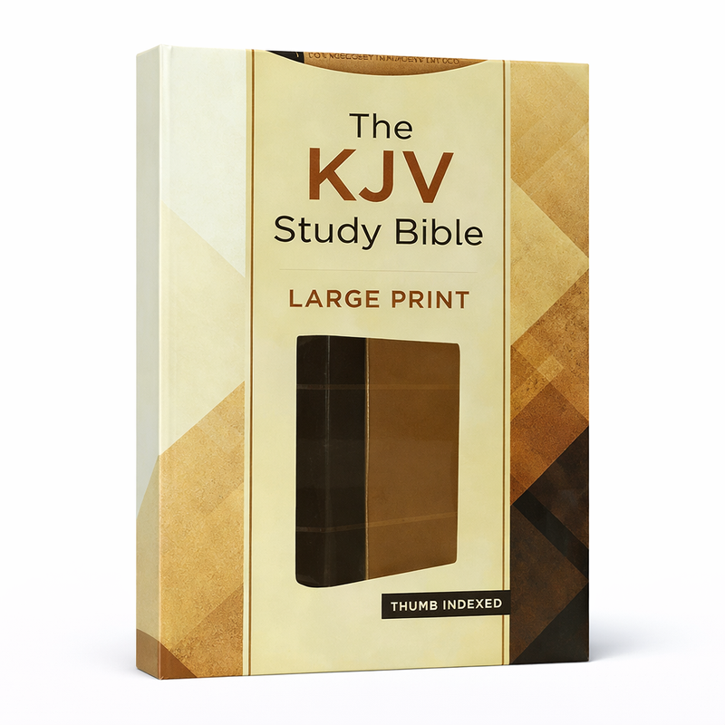 KJV Study Bible – Large Print Thumb Indexed | Barbour | King James Version | Leather-Like Edition