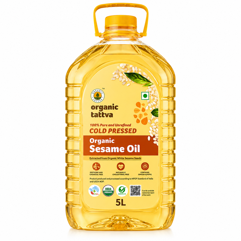 Organic Tattva Organic Cold Pressed Sesame Oil 5 Litre by Organic Tattva