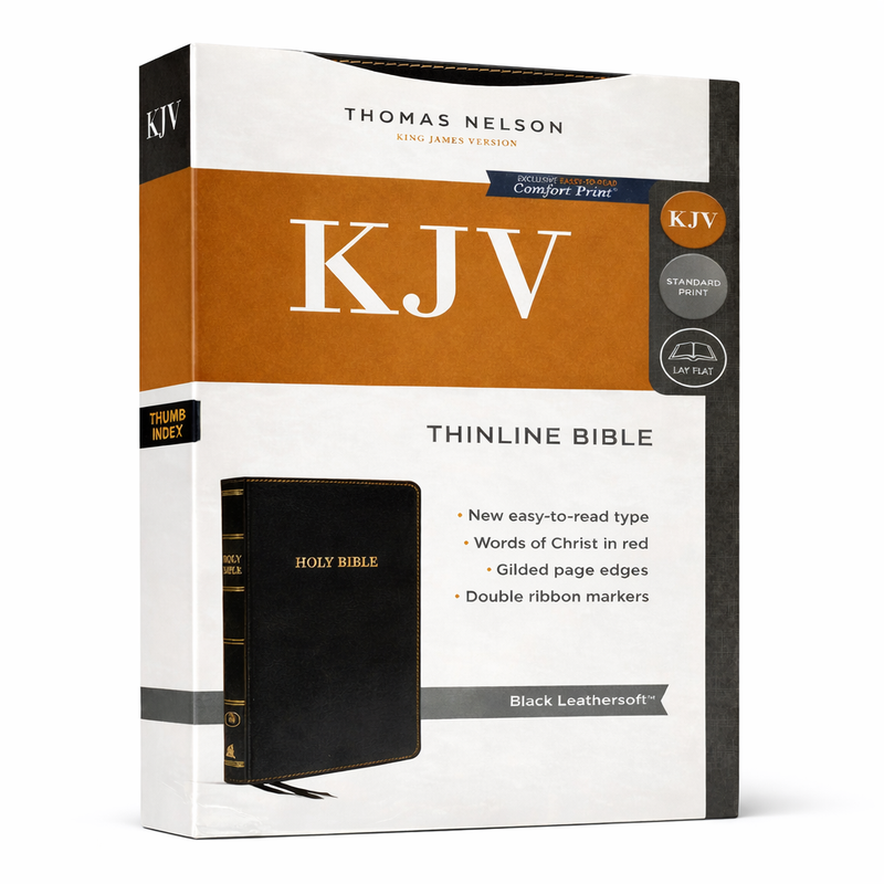 KJV Holy Bible – Value Thinline Edition | Thomas Nelson | King James Version | Black Leathersoft