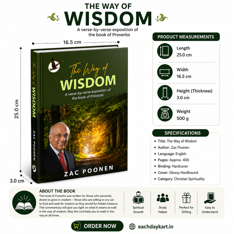 The Way of Wisdom by Zac Poonen | Proverbs Commentary Hardcover Book