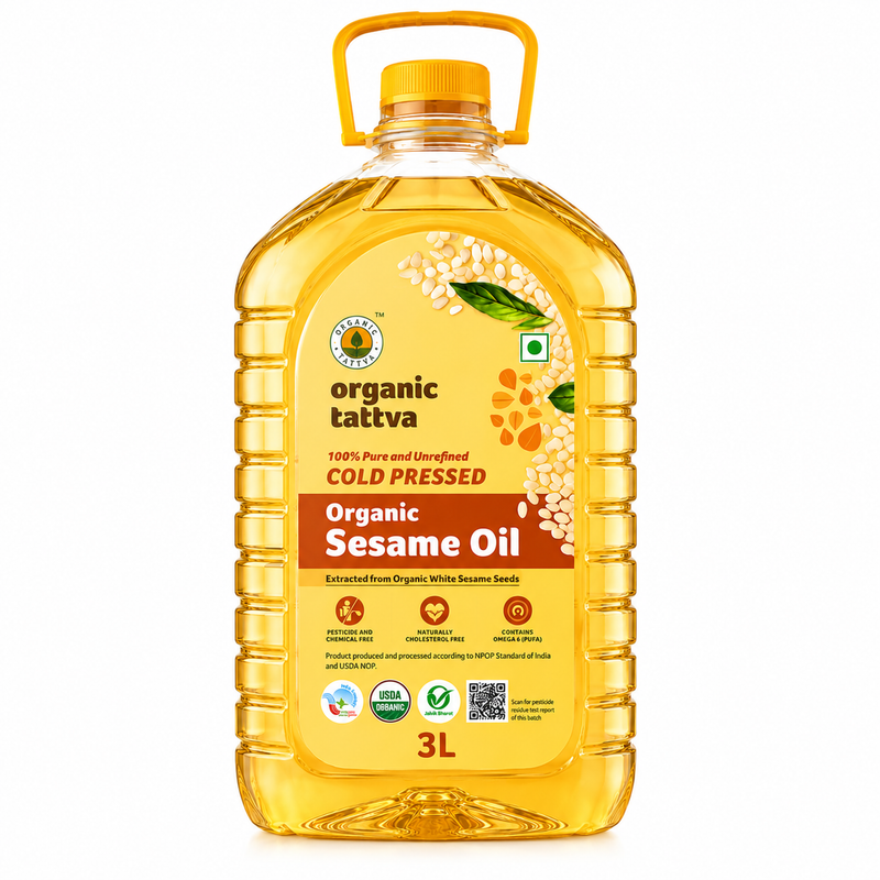 Cold Pressed Sesame Oil 3 Litre by Organic Tattva