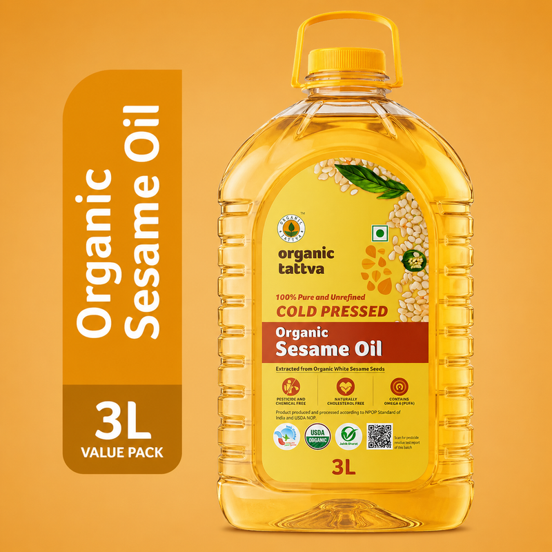 Cold Pressed Sesame Oil 3 Litre by Organic Tattva