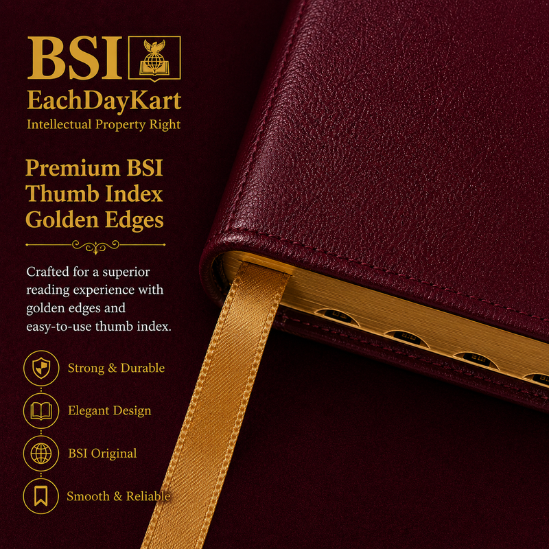 Telugu bible korean print burgundy without zip big font by Bible Society of India
