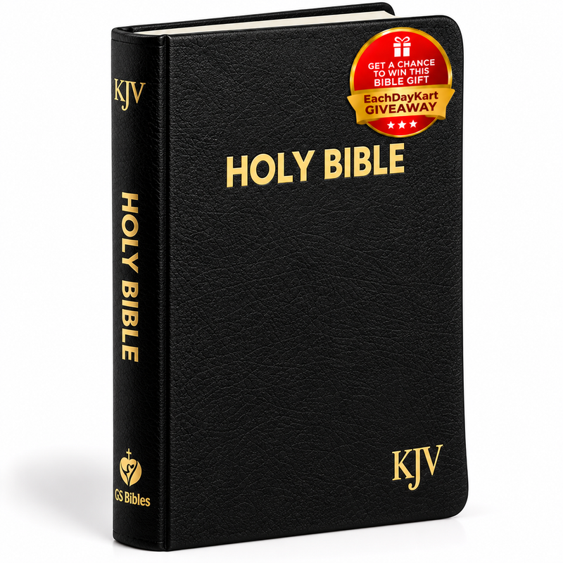 KJV Holy Bible Compact Black Bonded Leather English Bible