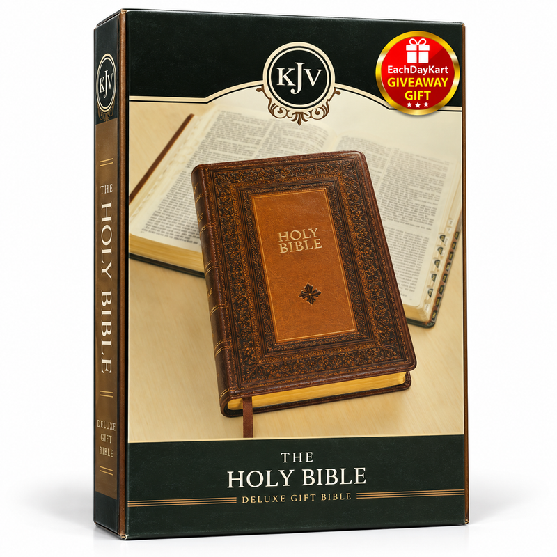 KJV Holy Bible Giant Print Saddle Tan Toffee LeatherSoft Thumb Index English Bible