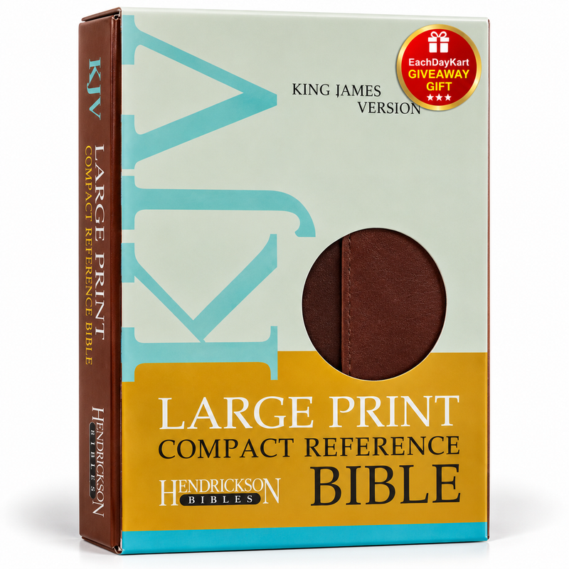 KJV Large Print Compact Reference Bible with Flap Espresso Flexisoft English Bible