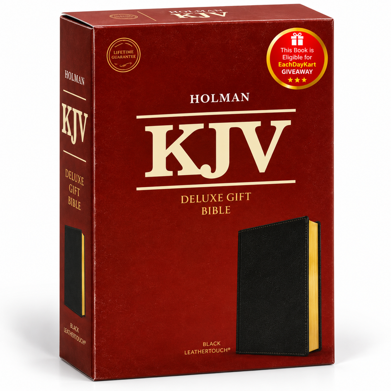 KJV Deluxe Gift Bible Black LeatherSoft Red Letter English Bible