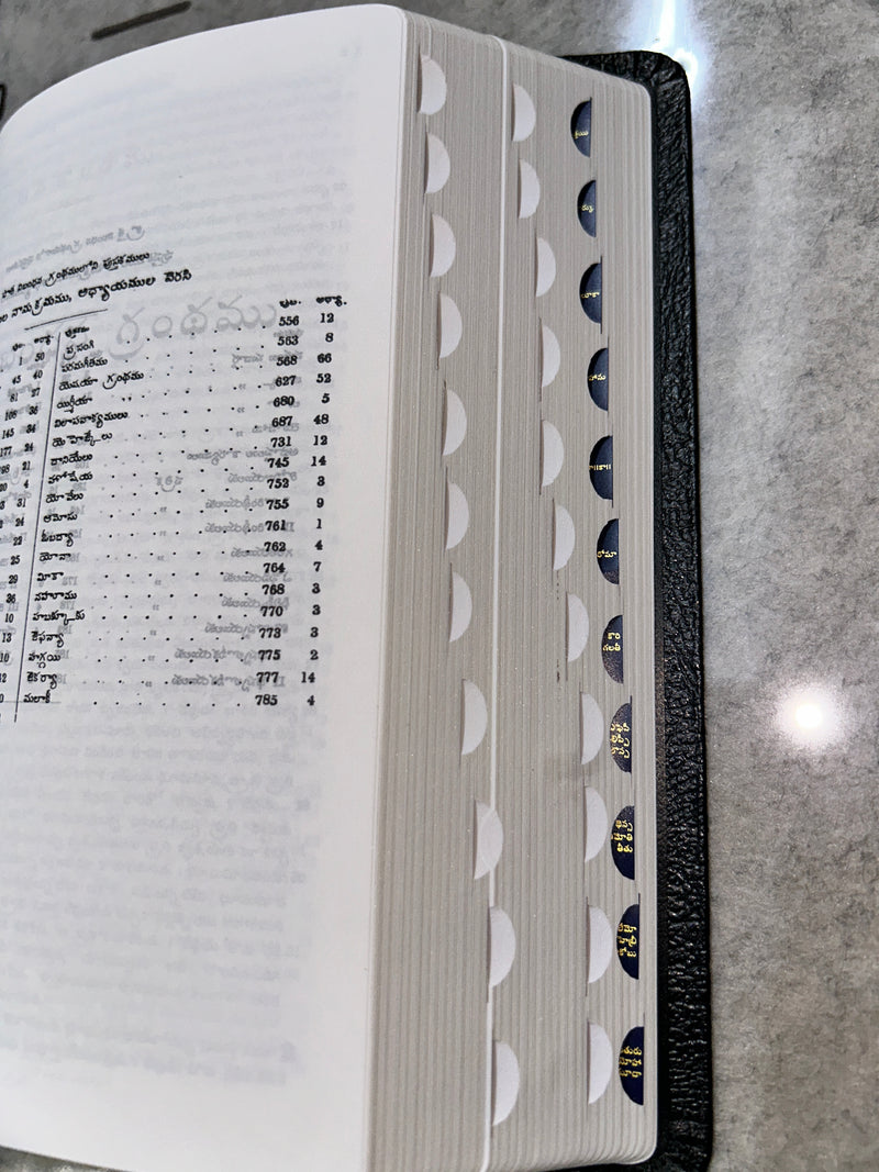 Telugu Holy Bible O.V. 2021 (OCF) – Leatherbound Black, Korean Old Font, Index, Crown Size Medium | KBS 45 Series