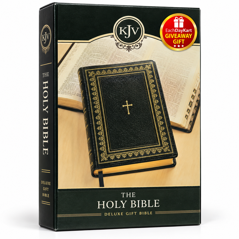 KJV Holy Bible Standard Size Black LeatherSoft Deluxe Gift Bible with Thumb Index