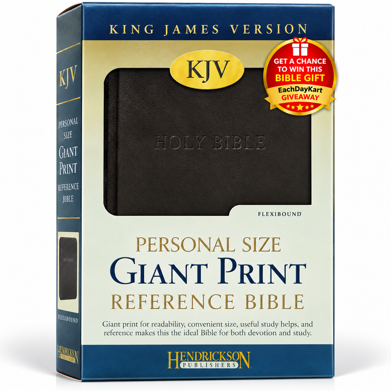 KJV Personal Size Giant Print Reference Bible Black Flexisoft Red Letter English Bible