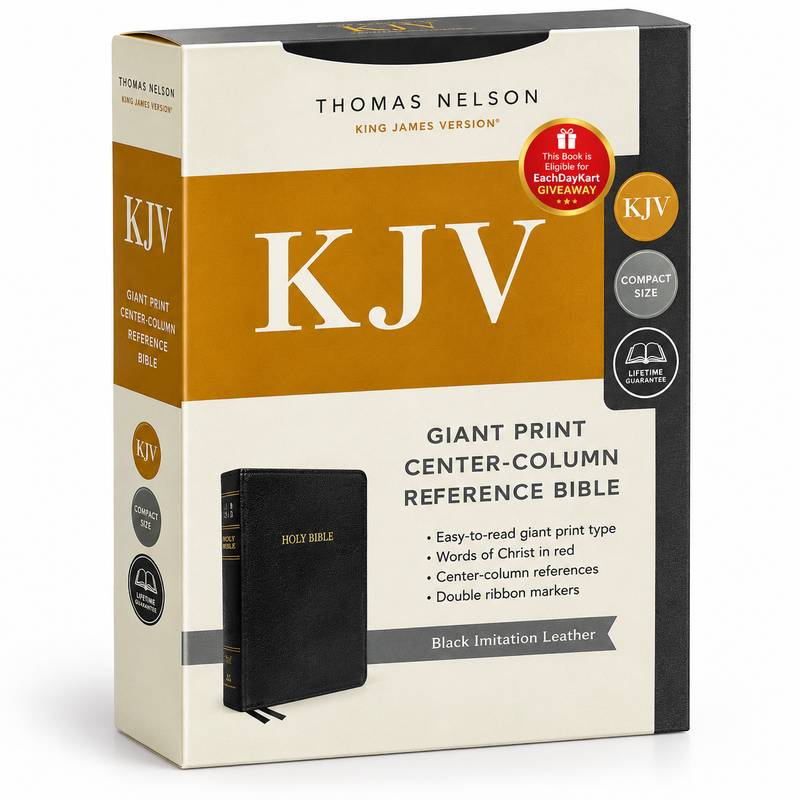 KJV Holy Bible Giant Print Cross References Bonded Leather English Bible