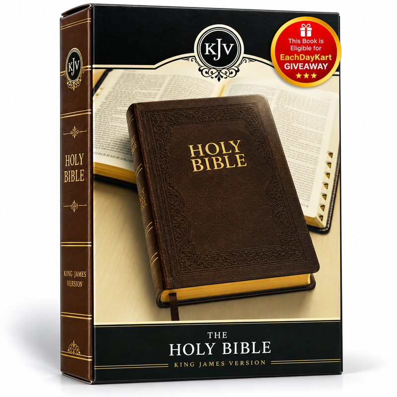 KJV Holy Bible Thumb Index Medium Brown Imitation Leather English Bible