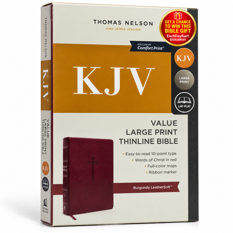 KJV Holy Bible Value Large Print Thinline LeatherSoft Red Letter English Bible
