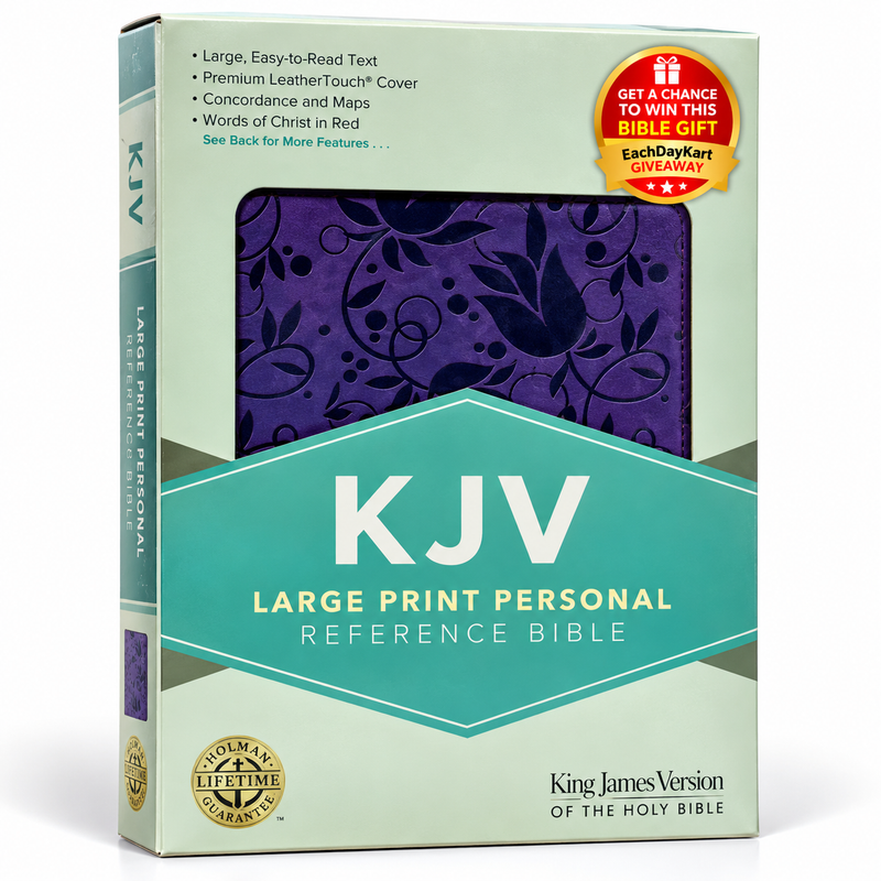 KJV Large Print Personal Size Reference Bible Purple LeatherSoft English Bible