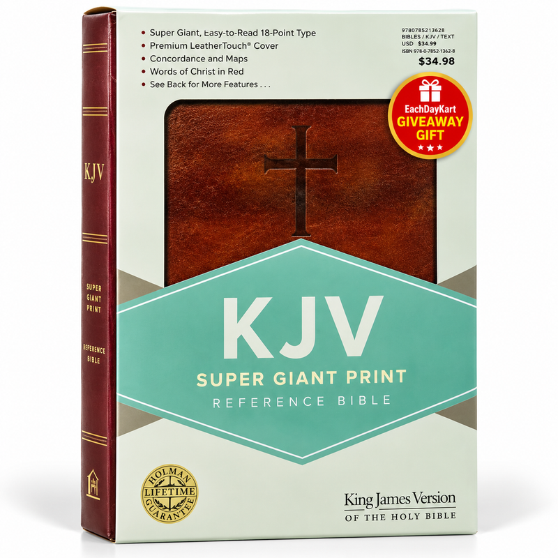 KJV Super Giant Print Reference Bible 18 Point LeatherSoft English Bible