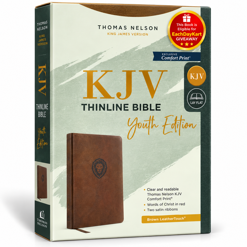 KJV Thinline Bible Youth Edition Brown LeatherSoft Red Letter