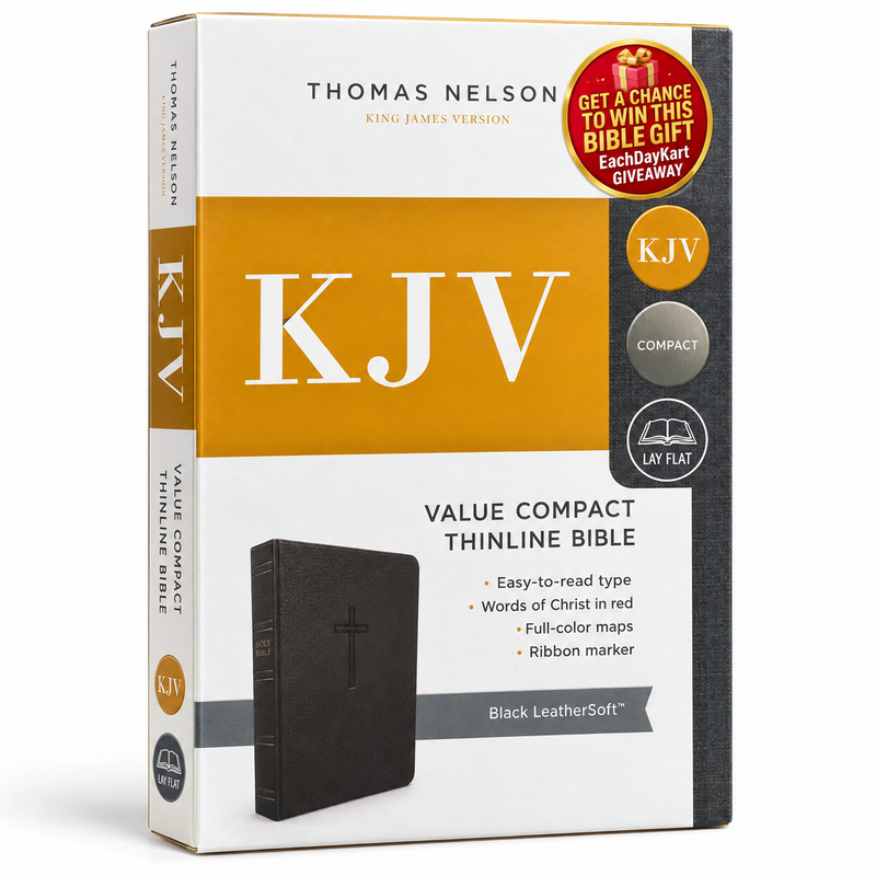 KJV Value Compact Thinline Bible Imitation Leather Red Letter English Bible