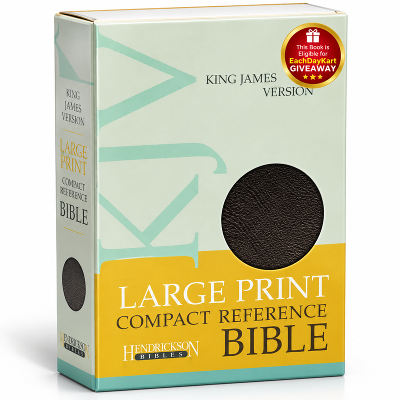 KJV Large Print Compact Reference Bible Burgundy Bonded Leather Red Letter English Bible