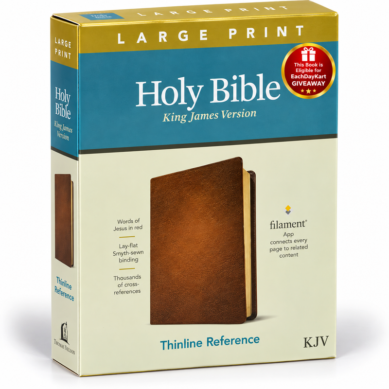 KJV Large Print Thinline Reference Bible Filament Enabled Imitation Leather English Bible