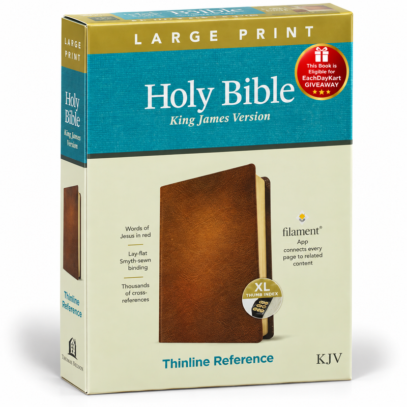 KJV Large Print Thinline Reference Bible Filament Enabled Bonded Leather English Bible