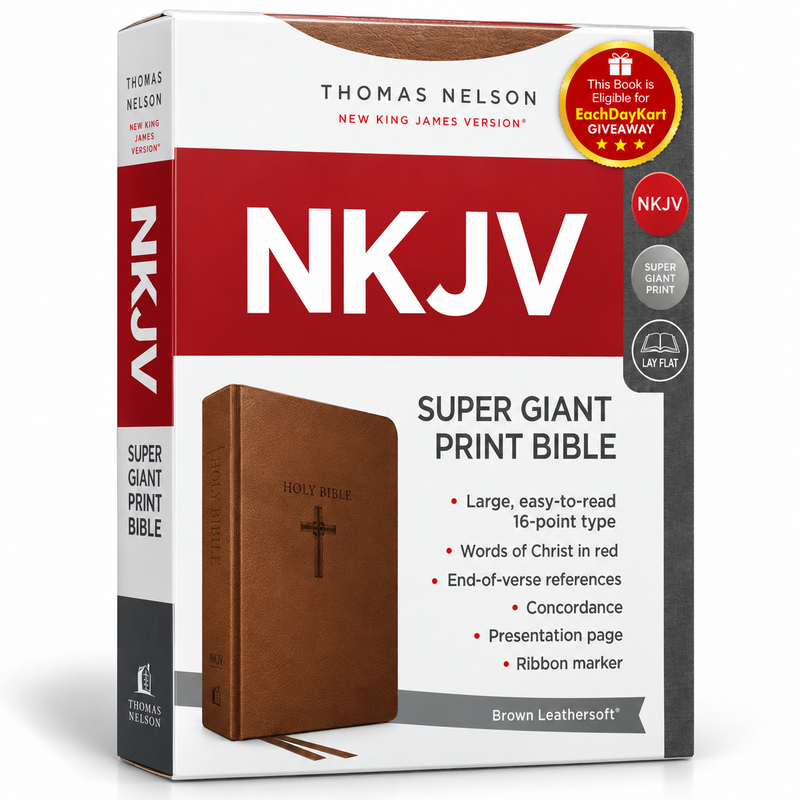 Super Giant Print Bible NKJV Paperback English Christian Books