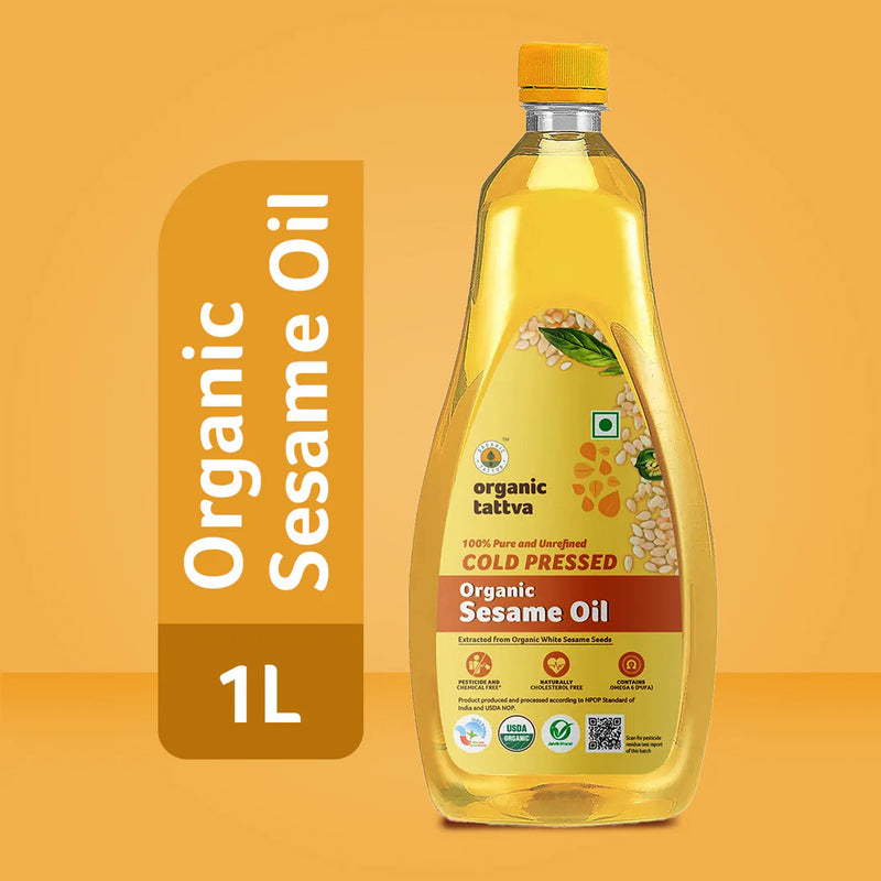 Cold Pressed Sesame Oil 1 Litre by Organic Tattva
