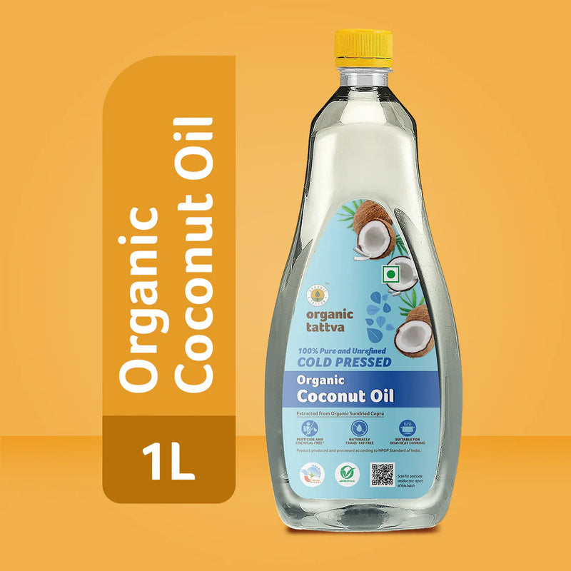 Cold Pressed Coconut Oil 1kg by Organic Tattva