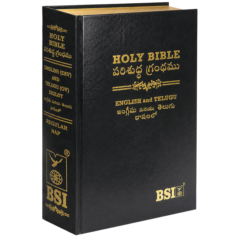 Telugu English Diglot Bible Hardcover Regular Black Edition by BSI