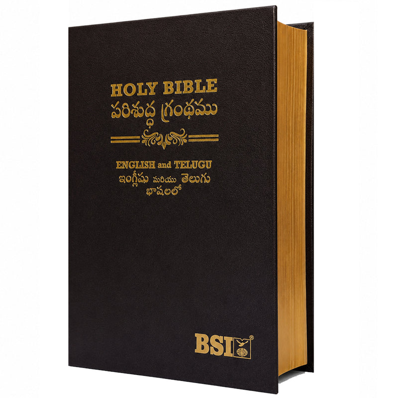 Telugu English Diglot Bible Hardcover Regular Black Edition by BSI