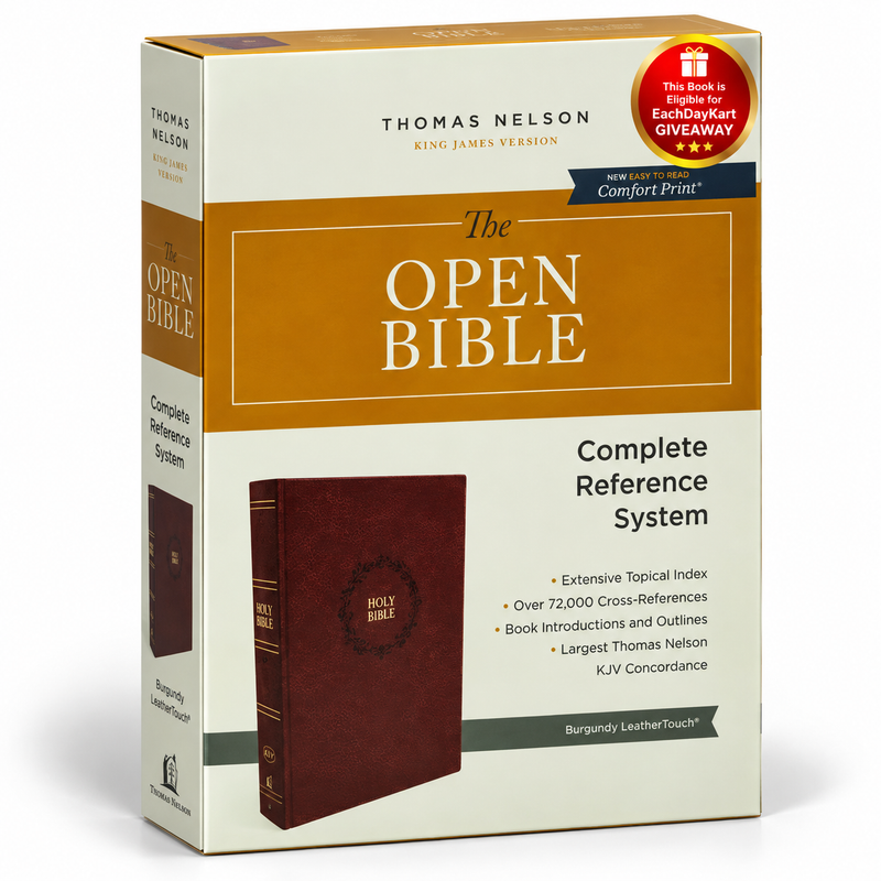 KJV Open Bible Burgundy LeatherSoft Complete Reference System Red Letter Comfort Print