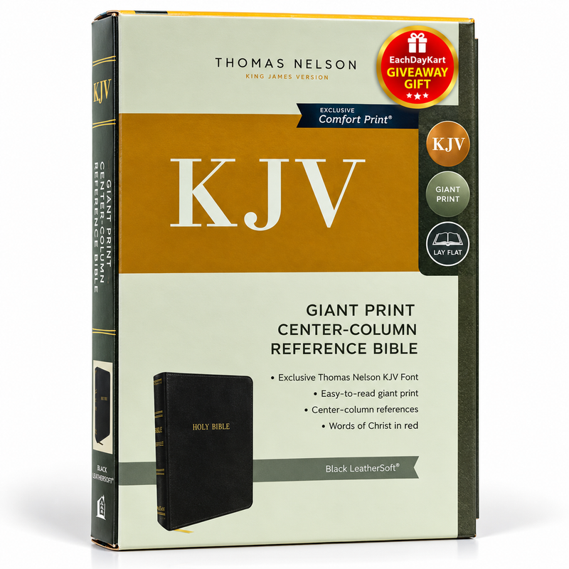 KJV Holy Bible Giant Print Center Column Reference Imitation Leather English Bible