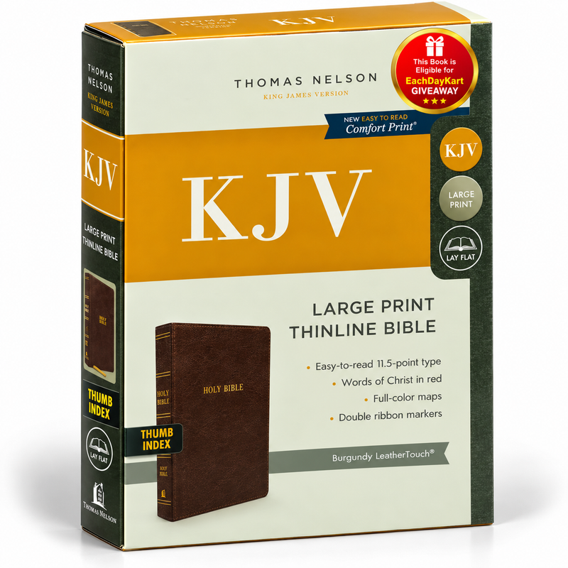 KJV Thinline Large Print Indexed Bible LeatherSoft Red Letter Comfort Print English Bible