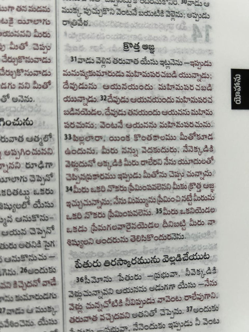 Telugu Bible OV Enhanced Red Letter Edition | BSI Version 2026 Reference Bible | Burgundy PU Soft Leatherbound | Old & New Testament