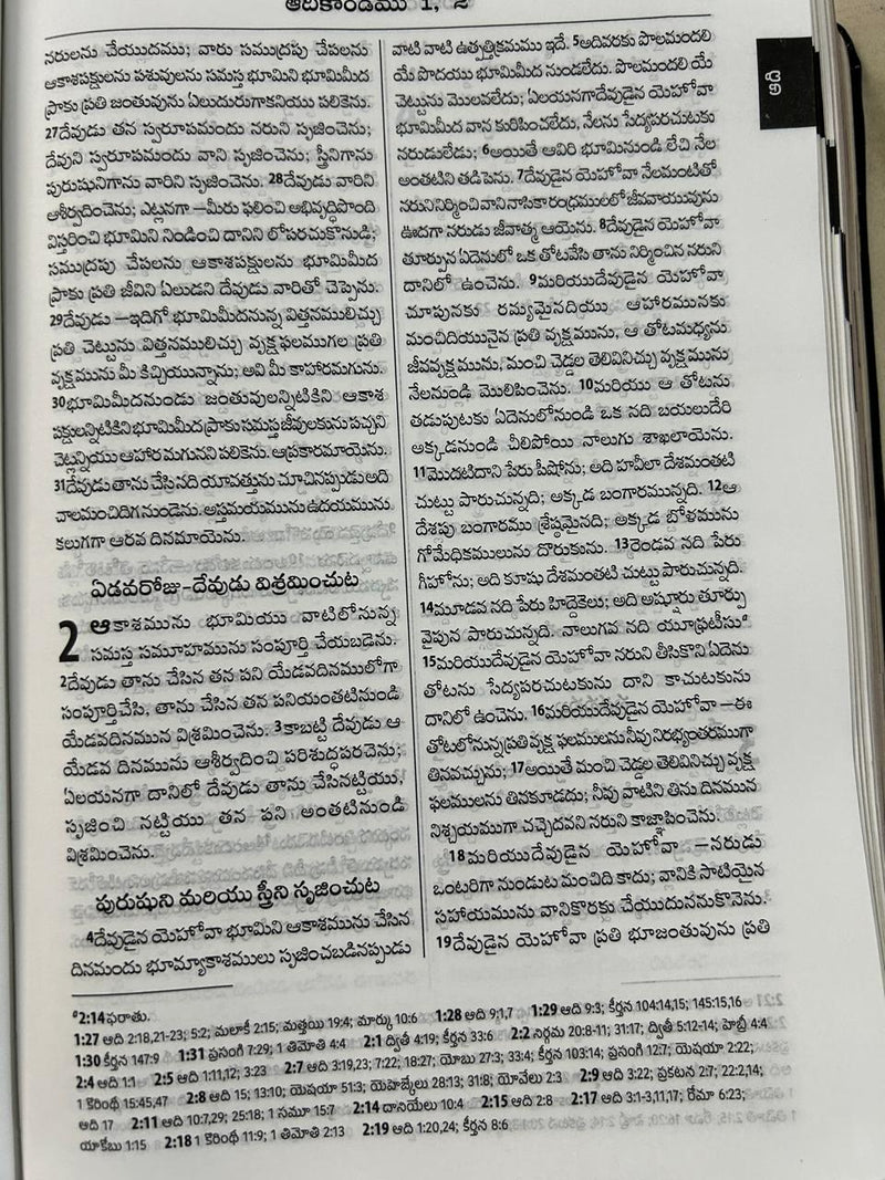 Telugu Bible OV Enhanced Red Letter Edition | BSI Version 2026 Reference Bible | Burgundy PU Soft Leatherbound | Old & New Testament