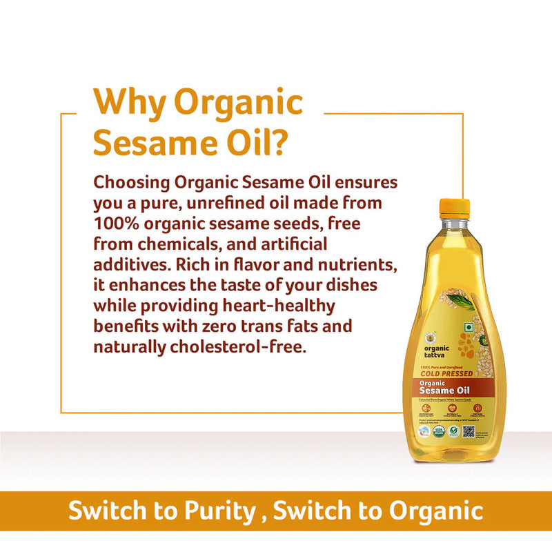 Cold Pressed Sesame Oil 3 Litre by Organic Tattva
