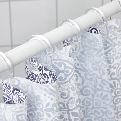 IKEA ANGSKLOCKA Shower curtain, white/blue | IKEA Showers | IKEA Bathroom products | Eachdaykart