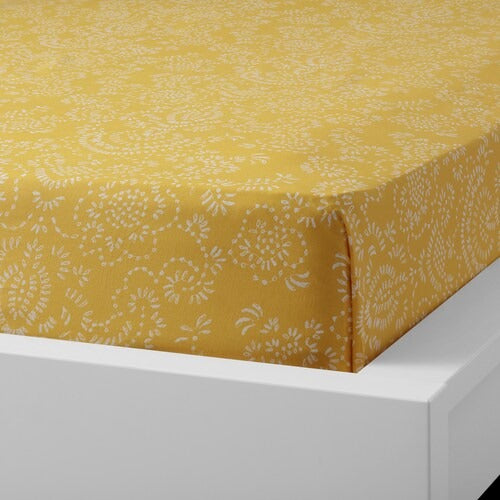 IKEA AKERTISTEL Flat sheet and 2 pillowcase, yellow | IKEA Bedsheets | IKEA Home textiles | Eachdaykart