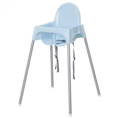 IKEA ANTILOP Highchair with safety belt, light blue/silver-colour | IKEA Baby chairs & highchairs | IKEA Children's chairs | Eachdaykart