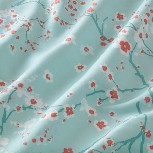 IKEA ASKLONN Flat sheet and pillowcase, Cherry blossom branch/green/white | IKEA Bedsheets | IKEA Home textiles | Eachdaykart