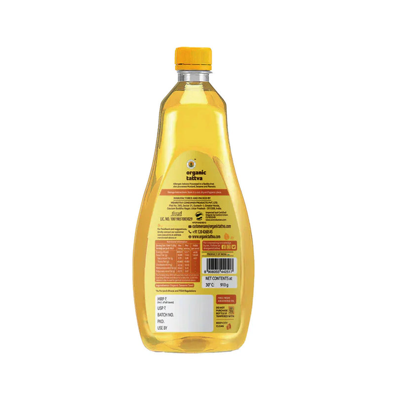 Cold Pressed Sesame Oil 1 Litre by Organic Tattva