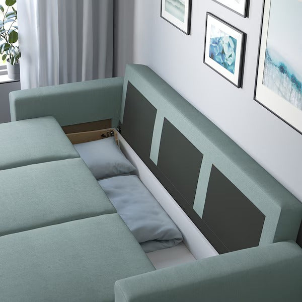 IKEA Barslov 3 seat sofa bed tibbleby light grey turquoise