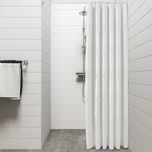 IKEA BASTSJON Shower curtain, white/grey/beige | IKEA Showers | IKEA Bathroom products | Eachdaykart