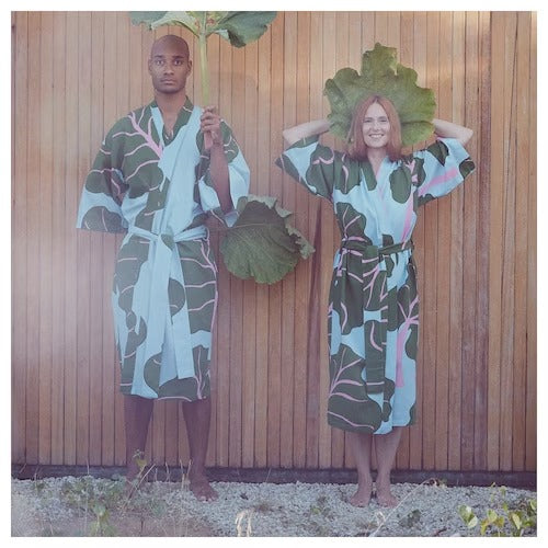 IKEA BASTUA Kimono, leaf pattern blue | IKEA Spa accessories | IKEA Home textiles | Eachdaykart