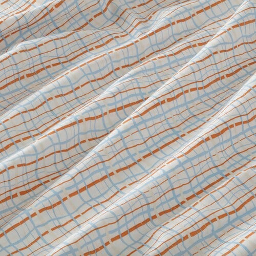 IKEA BEDYRA Flat sheet and pillowcase, orange blue/check | IKEA Bedsheets | IKEA Home textiles | Eachdaykart