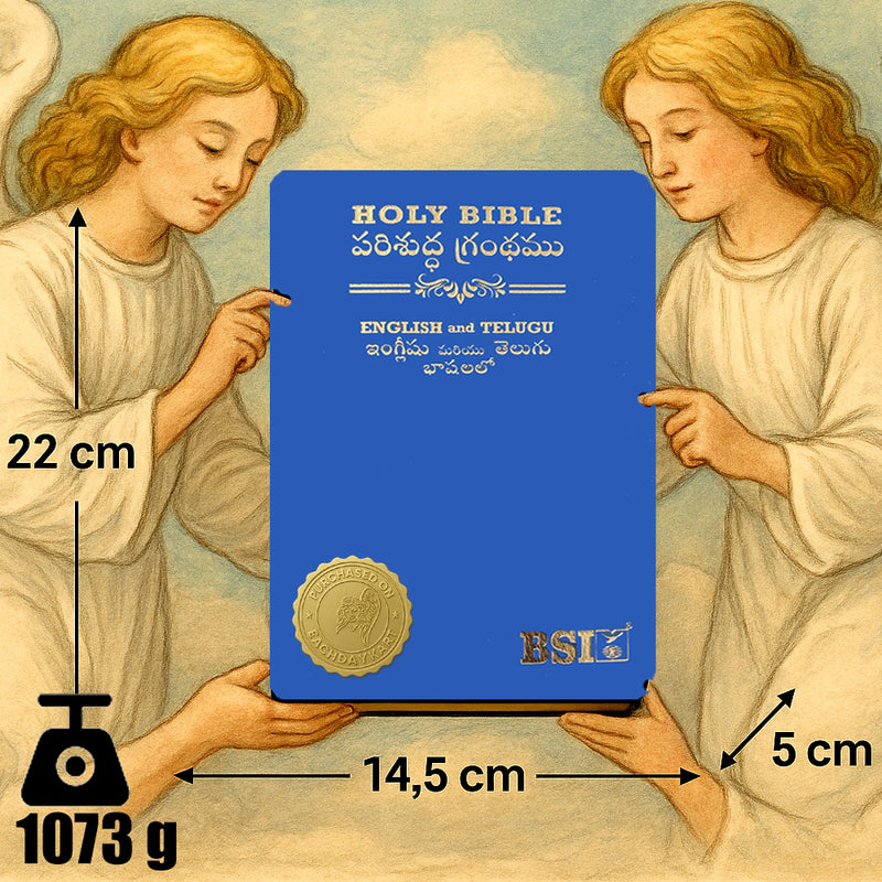 Holy Bible English–Telugu Diglot (ESV & O.V.) | Navy Blue PU Leather Cover