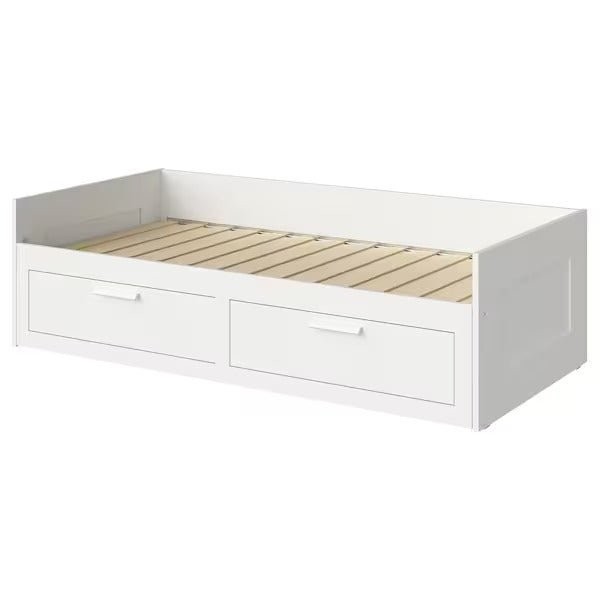 IKEA Brimnes day bed frame with 2 drawers white