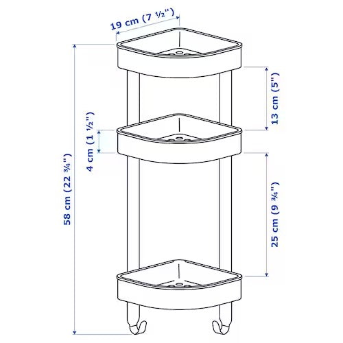 IKEA BROGRUND Corner Shelf Stainless Steel | Eachdaykart