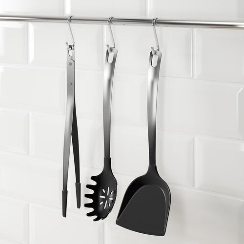 IKEA DIREKT 3-piece kitchen utensil set, black/stainless steel | IKEA Cooking utensils | Eachdaykart